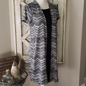 Perceptions Women's One-Piece Short Sleeve Knee Length Jacket Dress